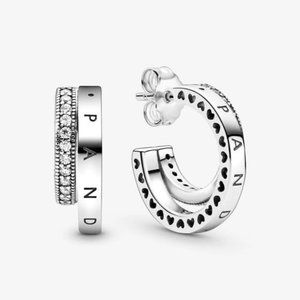 🔔Pandora Pavé Double Hoop Earrings